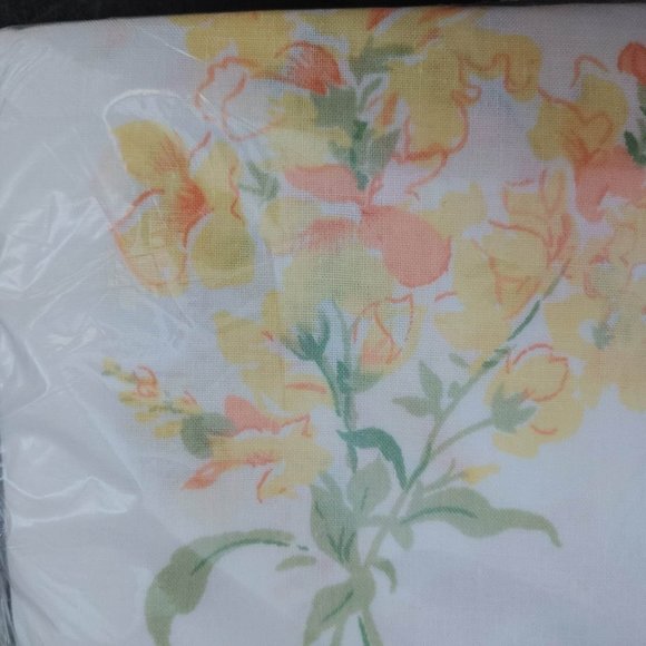 New Vintage Sears Standard Pillowcases Hampton Flowers Perm Prest Muslin Sealed - Picture 6 of 6